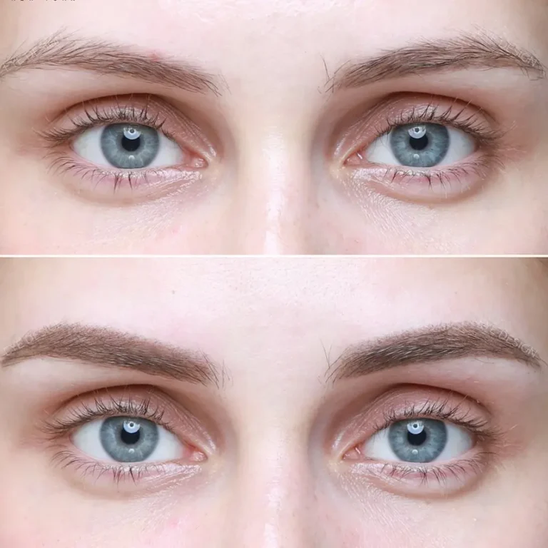 Pudrové obočí Praha před a po